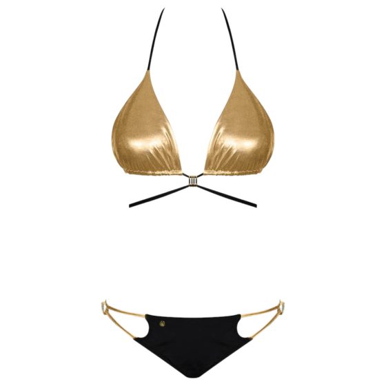 / Obsessive Goldivia - svetleče bikini kopalke z ogrinjalom (zlato in črno)