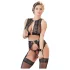 Cottelli Bondage - čipkasti erotični komplet spodnjega perila - 4-delni set - M