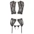 Cottelli Bondage - čipkasti erotični komplet spodnjega perila - 4-delni set - M