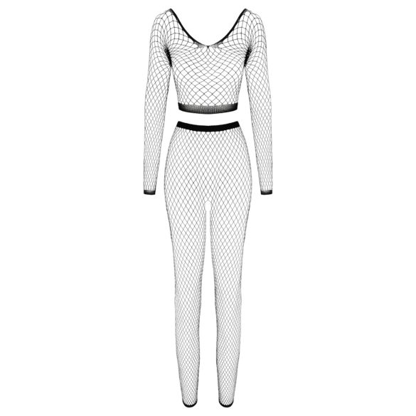 Cottelli - mrežasti komplet z dolgimi rokavi - črna - S-L