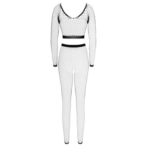 Cottelli - mrežasti komplet z dolgimi rokavi - črna - S-L