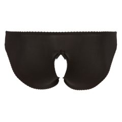 Cottelli Plus Size - Čipkasto odprto spodnje perilo (črno)
