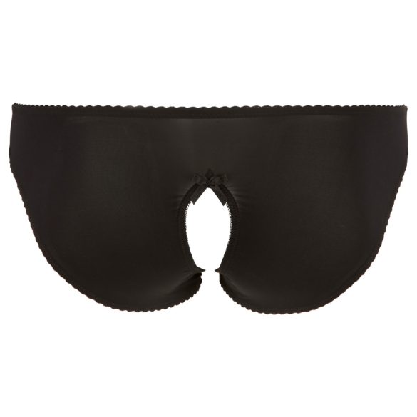 Cottelli Plus Size - čipkaste, odprte hlačke (črne) - XL