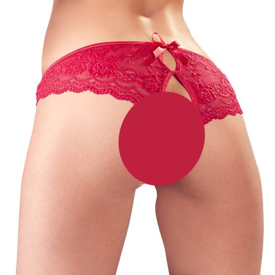 Cottelli - francosko spodnje perilo za ženske z odprtim lokom (rdeče)