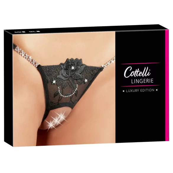 Cottelli - odprte tangice - bleščeči cvet - M/L