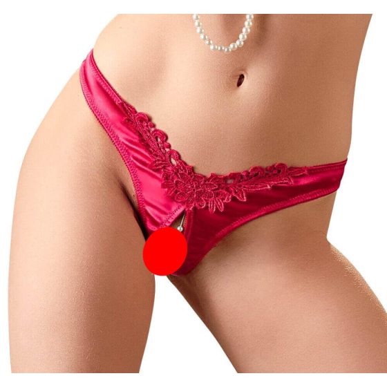 Cottelli - Žensko spodnje perilo s cvetličnimi perlicami (rdeče)