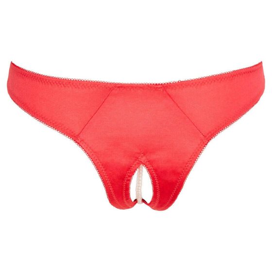 Cottelli - Žensko spodnje perilo s cvetličnimi perlicami (rdeče) - XL