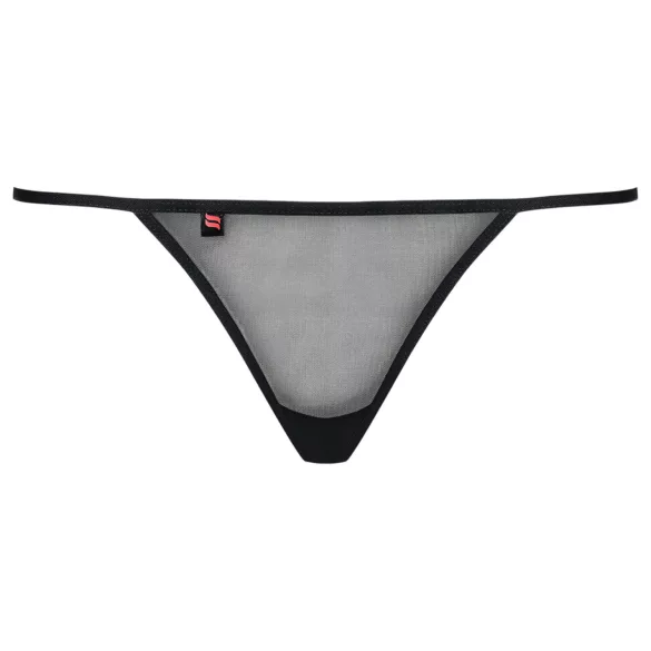 Obsessive - ženske tanga hlačke - cvetlični vzorec - črne - L/XL