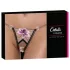 Cottelli - tanga s vezenim lilijem - črno-bela - M/L