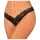 Obsessive - tangice z odprtim mednožjem - čipkaste - črne - XL/XXL