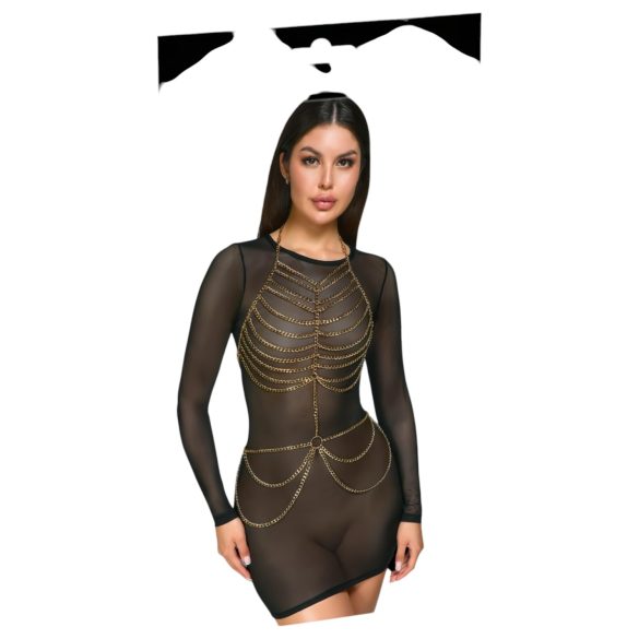 Cottelli - Erotični body z verigami - zlata barva