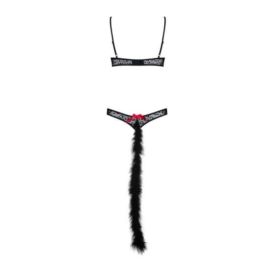 Obsesivna Gepardina - dekliški komplet kostumov (črna) - L/XL