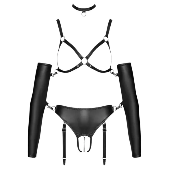 Bad Kitty - bondage oprsnica komplet - črna - L