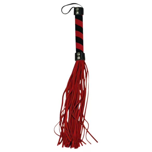 Bad Kitty - bič iz umetnega velurja - rdeč