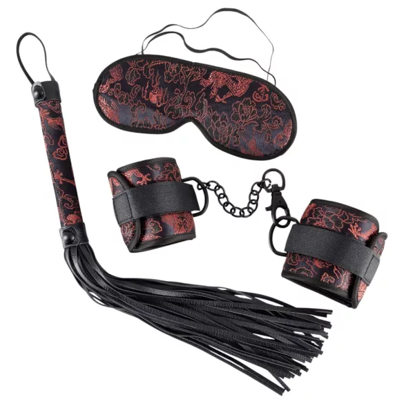 Bad Kitty - set za BDSM - rdeče-črna