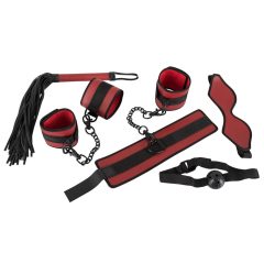   Bad Kitty - komplet kravat na velcro - rdeča in črna (5 kosov)