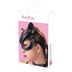   Bad Kitty - maska mačke iz umetnega usnja s kamenčki - črna (S-L)