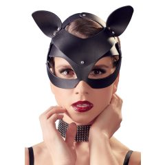   Bad Kitty - maska mačke iz umetnega usnja s kamenčki - črna (S-L)