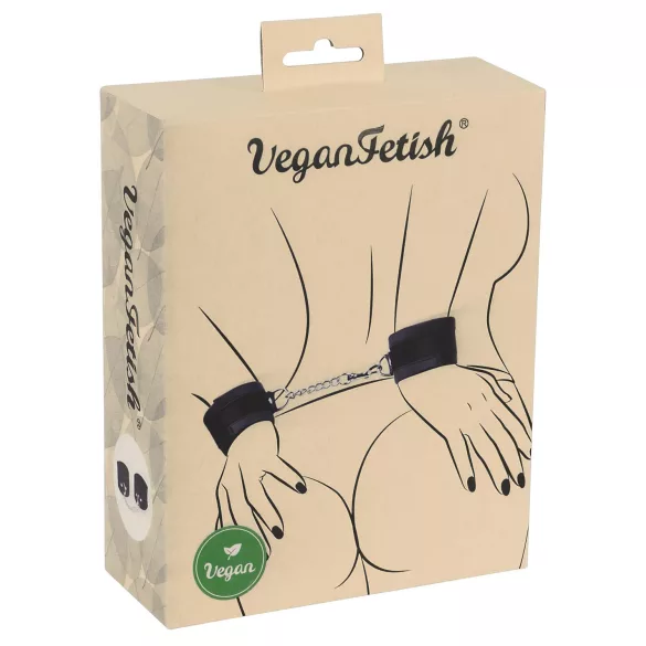 Vegan Fetish - zapestne lisice - kratka veriga - črne