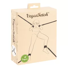 Vegan Fetish - komplet za privezovanje na posteljo - črna