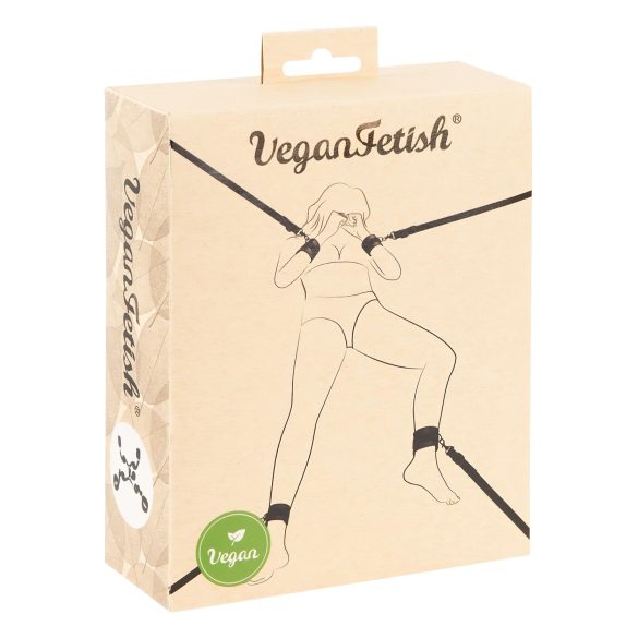 Vegan Fetish - komplet za privezovanje na posteljo - črna