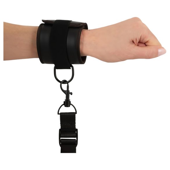 Vegan Fetish - komplet za privezovanje na posteljo - črna