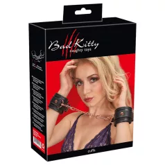 Bad Kitty - lisice z verigo - črna/rožnato zlata