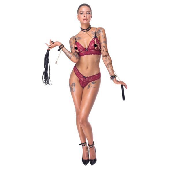 Bad Kitty - bondage set - 6-delni komplet - črna