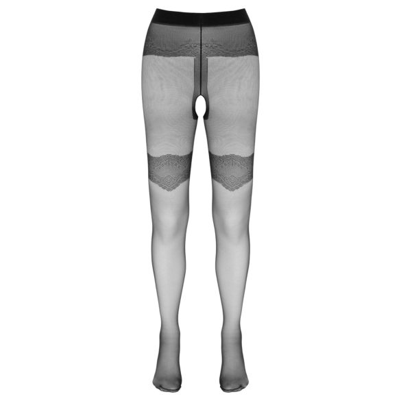 Cottelli - seksi odprte hlačne nogavice s vzorcem - črne - 4