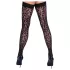 Cottelli Legwear - samostoječe nogavice - leopard vzorec - črne