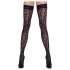 Cottelli Legwear - samostoječe nogavice - leopard vzorec - črne - 3