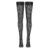Cottelli Legwear - samostoječe nogavice - leopard vzorec - črne - 4