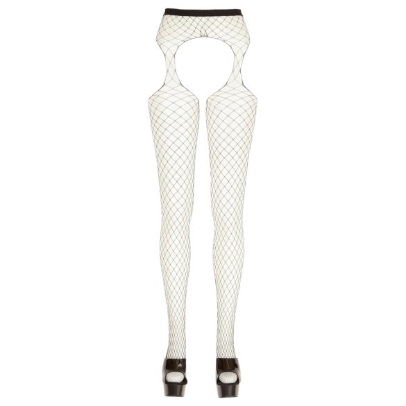 Cottelli - odprte mrežaste nogavice z velikimi očesi - črna - S-L