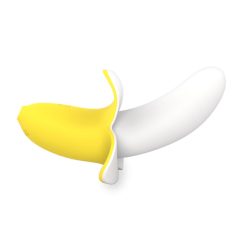   Lonely - vodoodporen vibrator z banano, ki ga je mogoče ponovno napolniti (rumeno-bel)