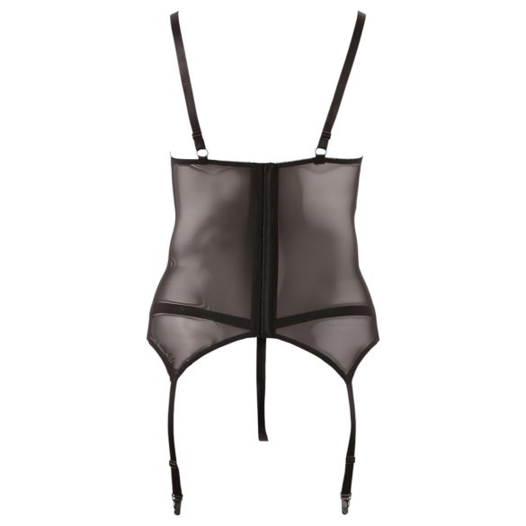 Cottelli - ženski top z naramnicami in čipko - črna - XXXXL