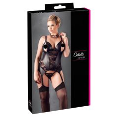   Cottelli - ženska majica s cvetličnim vzorcem - plus size - črna