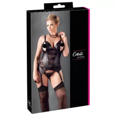   Cottelli - ženska majica s cvetličnim vzorcem - plus size - črna