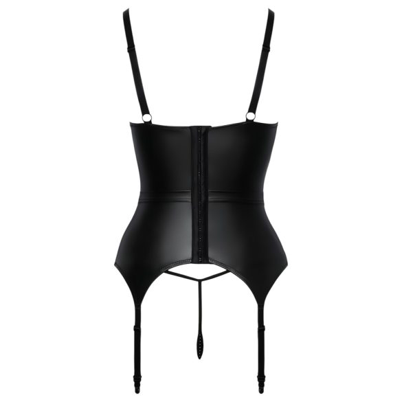 Abierta Fina - push-up top s pasom za nogavice (črna)