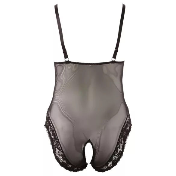 Cottelli Plus Size - čipkast body - črna - večja velikost - XXL