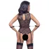 Cottelli Bondage - čipkast bodi s trakovi - črna - L
