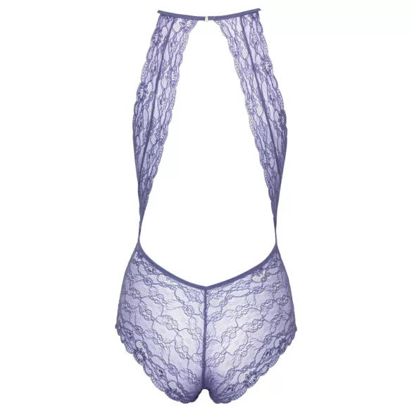 Kissable - body iz čipke z ovratnico - vijolična - L/XL