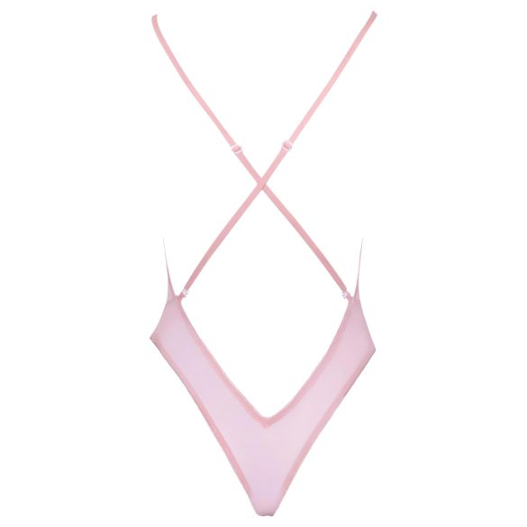 Kissable - body s cvetličnim vezenjem - roza