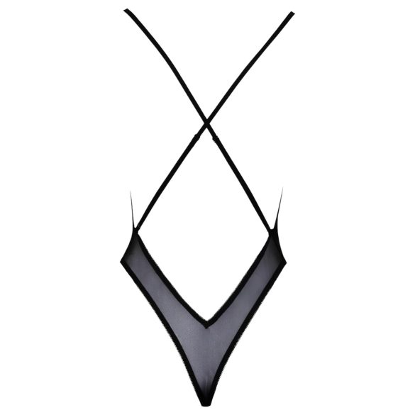 Poljubi me - roza našit body (črna)