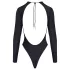 Cottelli - bleščeče telo z odprtim hrbtom (črna) - M