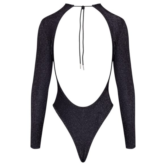 Cottelli - bleščeče telo z odprtim hrbtom (črna) - L