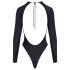 Cottelli - bleščeče telo z odprtim hrbtom (črna) - L