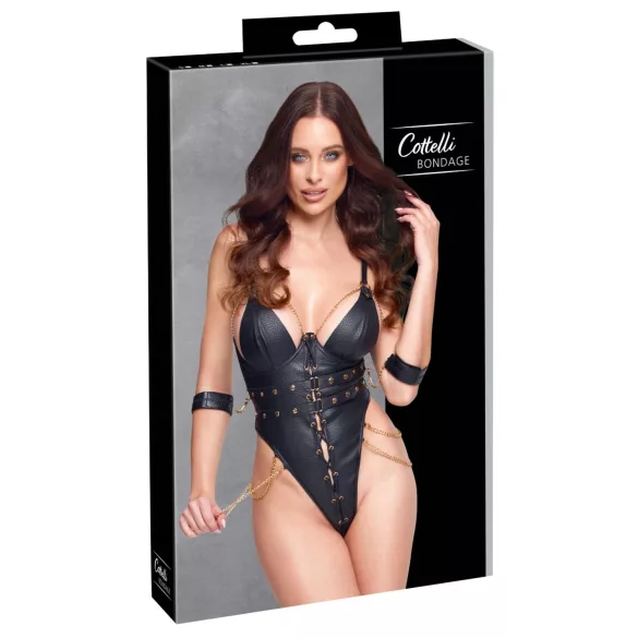 Cottelli - verižni bondage body (črn) - M