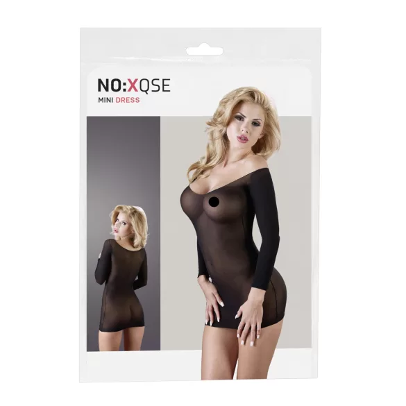NO:XQSE - dolga prosojna catsuit obleka - črna - S-L