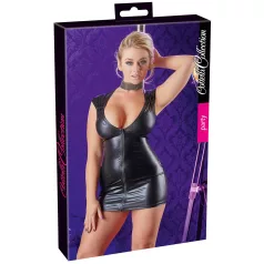 Cottelli - mini obleka brez rokavov - svetleča - črna