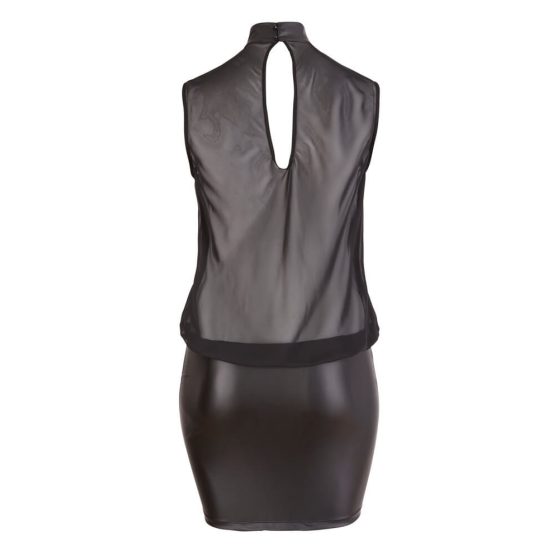 Cottelli Plus Size - Bleščeča obleka iz šifona (črna) - 2XL